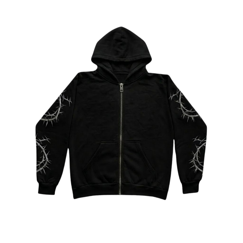 ERISCE CIRE Thorn Mandala Zip-Up Hoodie - model shot