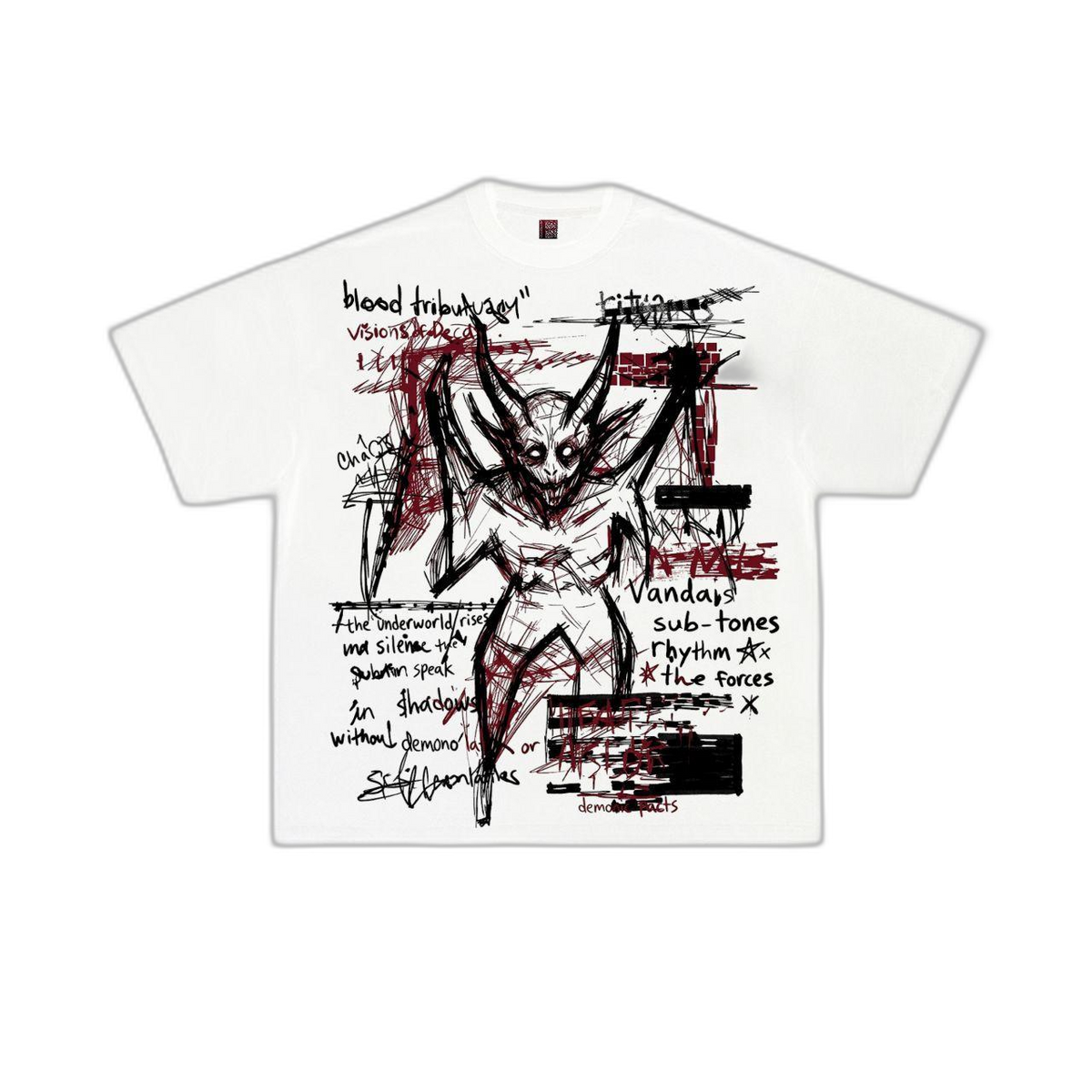 ERISCE CIRE Violent Ritual Graphic Tee - front flat lay, transparent background