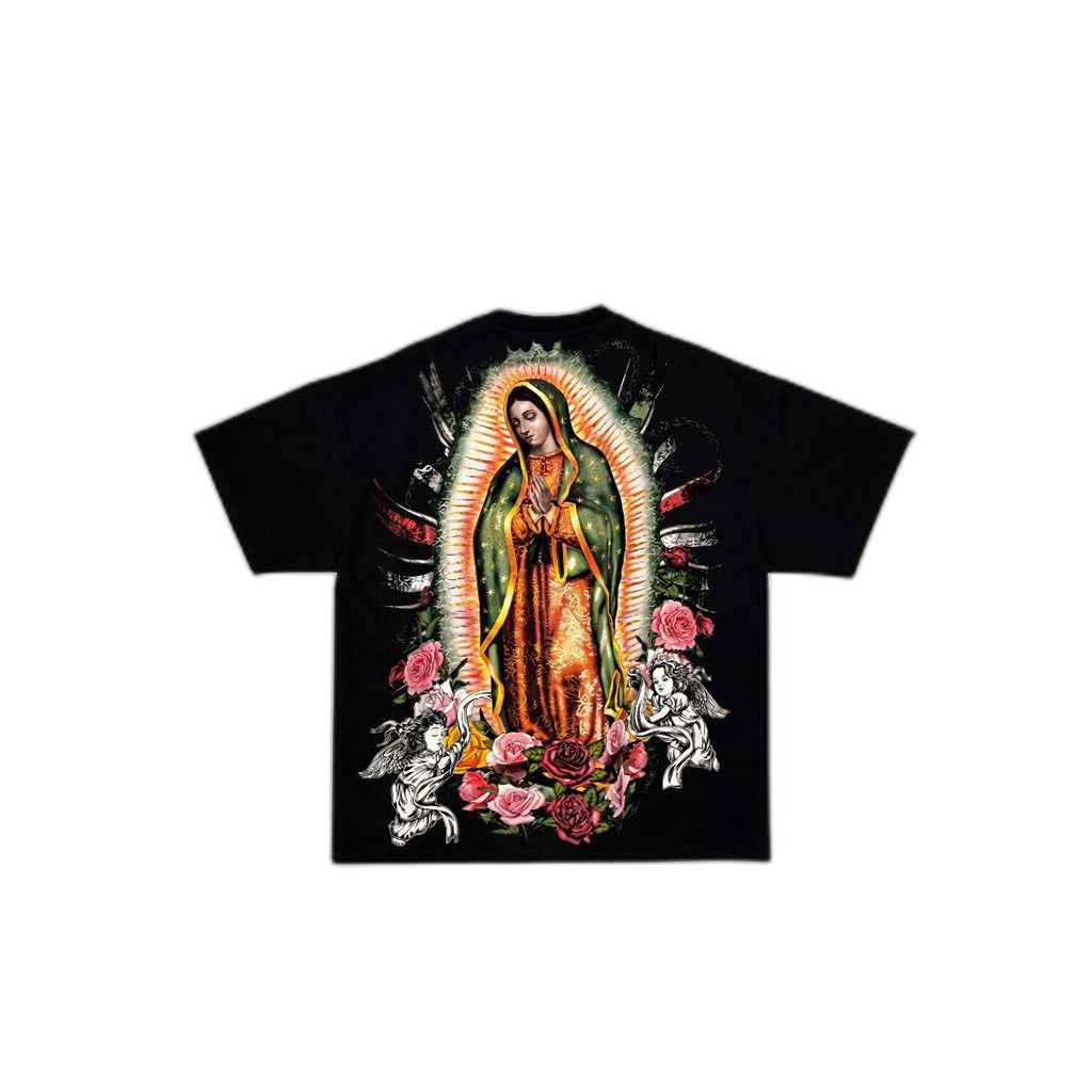 ERISCE CIRE Virgen de Guadalupe Graphic Tee - back flat lay, transparent background