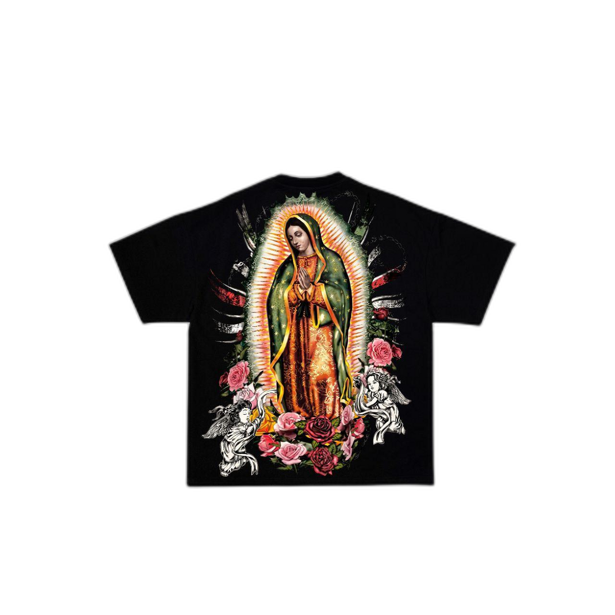 ERISCE CIRE Virgen de Guadalupe Graphic Tee - back flat lay, transparent background
